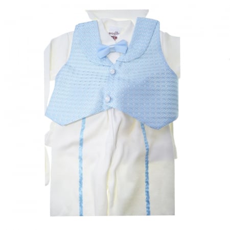 Costum pentru botez din 7 piese pentru baieti Babylia CBBLYA-02, Alb [1]