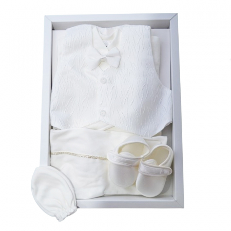 Costum pentru botez din 7 piese pentru baieti Babylia CBBLYA-03, Alb [1]