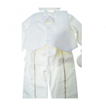 Costum pentru botez din 7 piese pentru baieti Babylia CBBLYA-03, Alb [2]