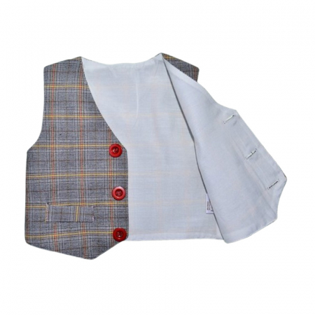 Costum pentru botez format din 5 piese pentru baieti, Mini Junior 3634-56-62, Gri [4]