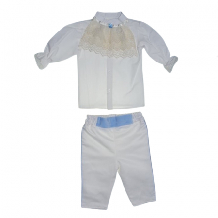 Costum pentru botez format din 5 piese pentru baieti Andreeatex CST-001, Albastru [2]