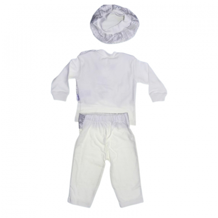 Costum pentru botez format din 4 piese pentru baieti, Mini Junior 1460G-56-62, Gri [1]