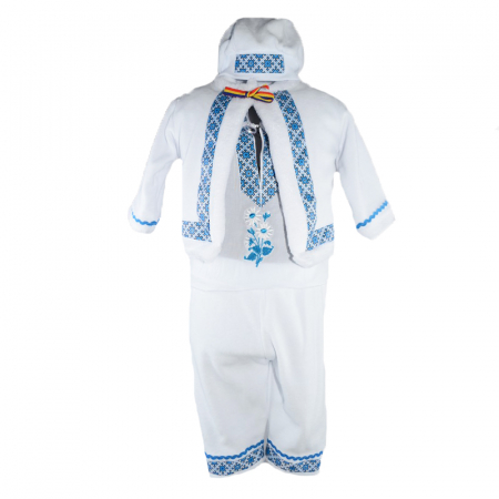 Costum popular - Costum traditional pentru baieti 4 piese Mini Junior CTPF-6, Alb