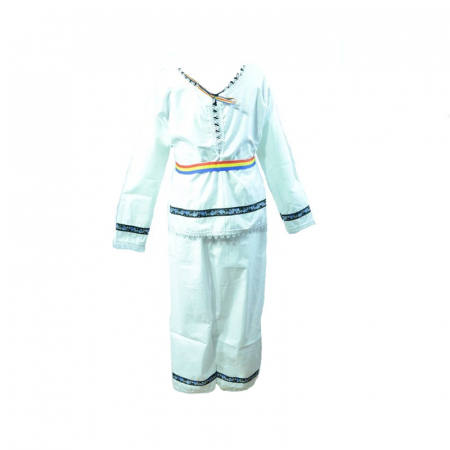 Costum popular - Costum traditional pentru baieti Mini Junior CTRB2-A-98-104-cm, Alb