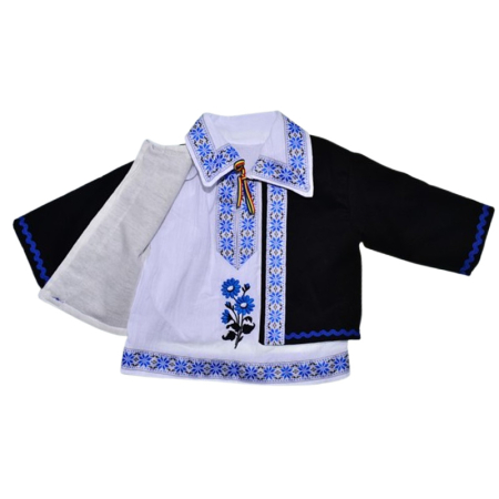 Costum traditional, pentru botez, format din 4 piese, pentru baieti, Mini Junior CST1511M-3, Multicolor [4]