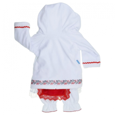 Costum traditional romanesc 6 piese pentru fete Mini Junior 300124-1, Alb [1]