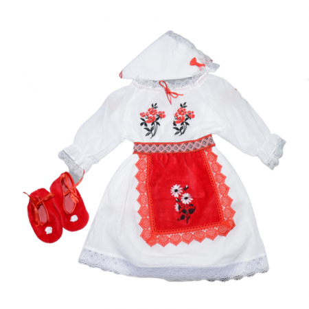 Costum popular - Costum traditional romanesc pentru fete 5 piese Ewelin-3, Alb