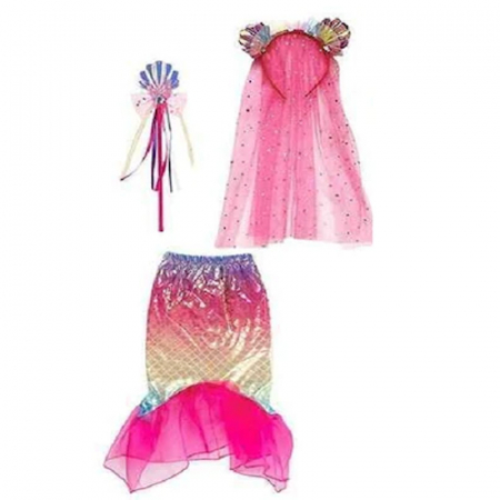 Costume festivitati - Costumas de sirena cu fustita, diadema si bagheta magica Toys 006698, Roz