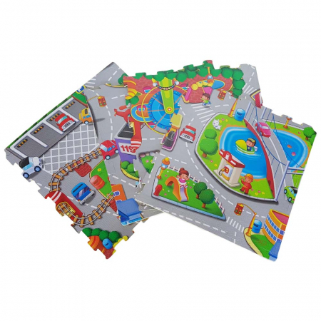 Covor de joaca puzzle, pentru copii din spuma EVA, 60 x 60 cm, RCO, EP1008D, Multicolor [1]