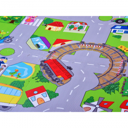 Covor de joaca puzzle, pentru copii din spuma EVA, 60 x 60 cm, RCO, EP1008F, Multicolor [2]