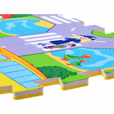 Covor de joaca puzzle, pentru copii din spuma EVA, 60 x 60 cm, RCO, EP1008F, Multicolor [1]