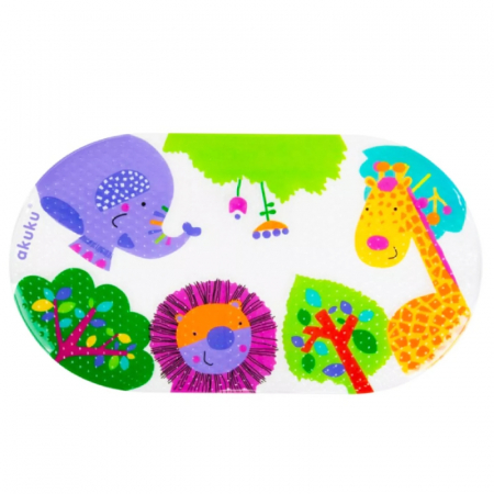 Cadite si suporturi bebelusi - Covoras antiderapant de baie pentru copii 69 x 38 cm Akuku A0655, Multicolor