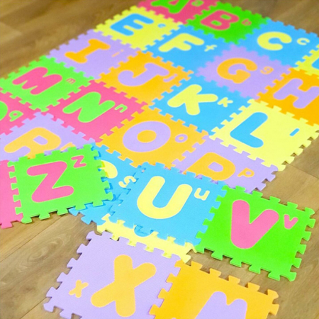 Covoras de joaca puzzle cu literele alfabetului 26 piese A-Z, EP1011 OEM, Multicolor [1]