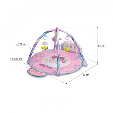 Covoras muzical de joaca pentru bebelusi BabyMix 042625, Roz [3]