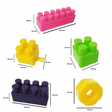 Cuburi de constructie din plastic, multicolore, in rucsac, 200 piese HT 1043 [1]