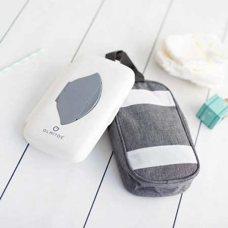 Cutie 2 in 1, pentru servetele umede si scutece, pentru calatorie, Olmitos, 008966, Alb [3]