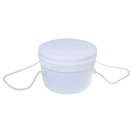 Cutie eleganta rotunda pentru botez 20 x 32 cm Mini Bimbi 090323-A, Alb [1]