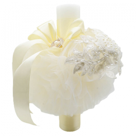 Trusou botez - Lumanare eleganta pentru botez 32 x 18 cm Mini Bimbi 090323-C, Crem