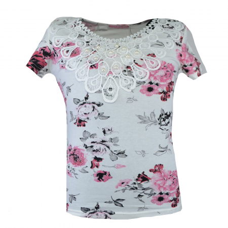 Tricouri fete - Tricou pentru fete Happy House CVC-1151, Alb