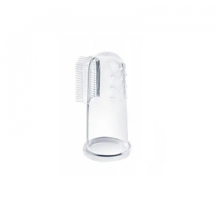 Degetar din silicon pentru masajul gingiilor 0+ luni Akuku A0265, Transparent [1]