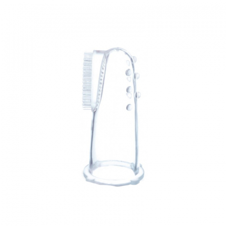 Articole de ingrijire - Degetar din silicon pentru masajul gingiilor 0+ luni Akuku A0393, Transparent
