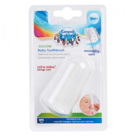 Degetar din silicon pentru masajul gingiilor Canpol Babies 56/159, Transparent [3]
