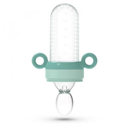 Dispozitiv de hranire din silicon 2 in 1 pentru bebelusi Neno AK027, 6 luni+, Verde [1]