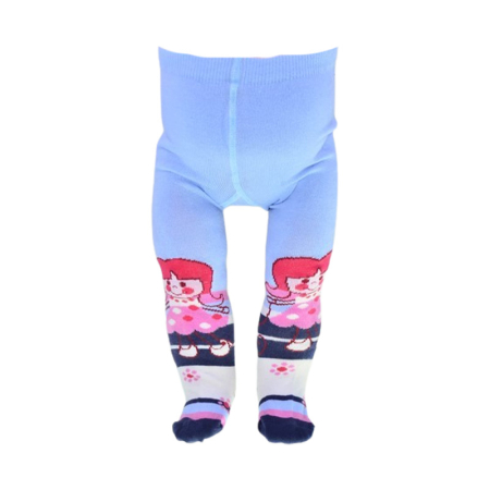 Dresuri - Dres din bumbac, pentru fete, cu imprimeu fetita, Milusie B1258-M11A-56-62, Albastru deschis