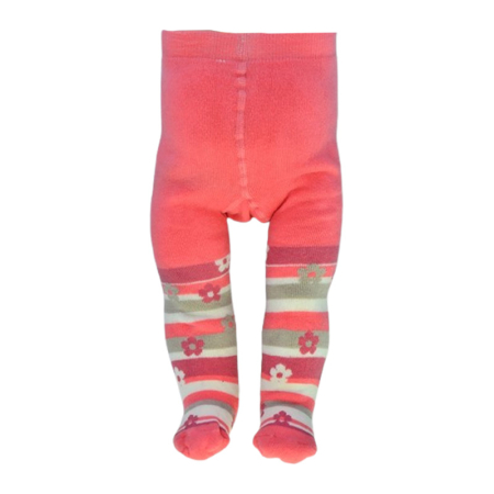 Dresuri - Dres din bumbac, flaușat pentru fete, cu dungi si flori, Milusie B1220M01-68-74, Coral