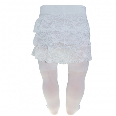 Dres pentru fete cu volanase Bella Calze BE8016A, Alb [1]