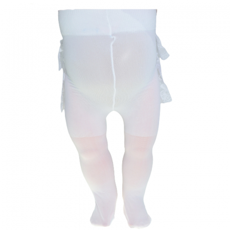 Îmbrăcăminte fete - Dres pentru fete cu volanase Bella Calze BE8016A, Alb