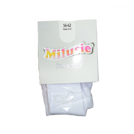 Dres din bumbac, pentru fete Princessa Milusie B1263-A3, Alb-56-62 [4]