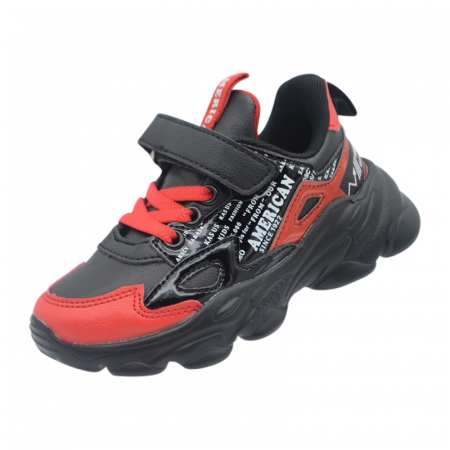 Adidasi baieti - Pantofi sport pentru baieti American Club BD04/21-27, Negru