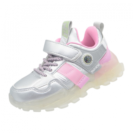Adidasi fete - Pantofi sport pentru fete Bessky B724-4B-27, Gri