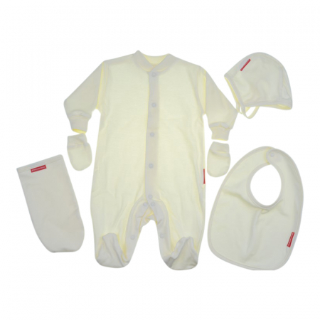 Salopete bebelusi fete - Set 5 piese pentru copii Marcinkowski 406379-62, Crem