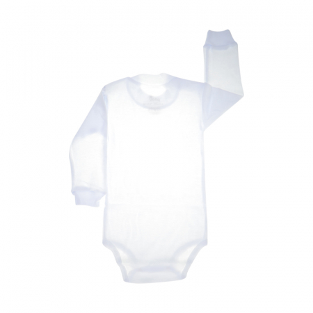 Body cu maneca lunga pentru copii Pifou Model 9 610141-1-80, Alb [1]