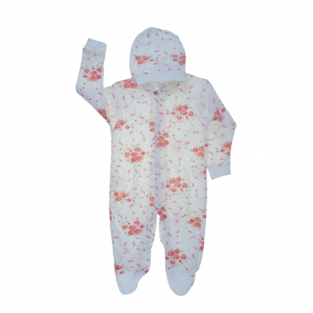 Salopete bebelusi fete - Set 2 piese salopeta si caciula pentru fete Albi Baby SPF98564-68, Alb