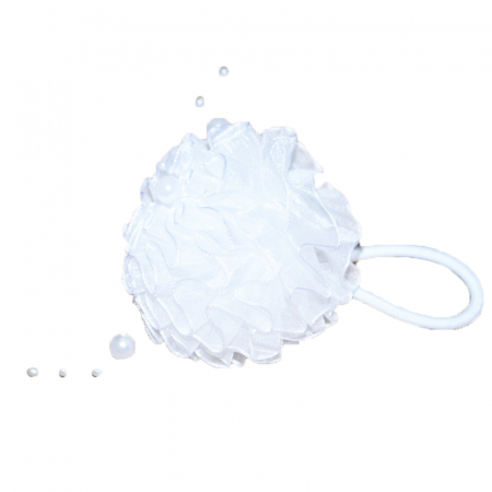 Accesorii par fetite - Elastic de par pentru fete Mini Junior ELA18, Alb