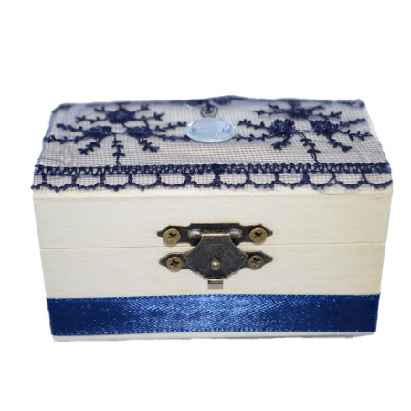 Marturii botez - Cutie de botez 9 x 5,5 x 5 cm Mini Junior MU12, Bleumarin