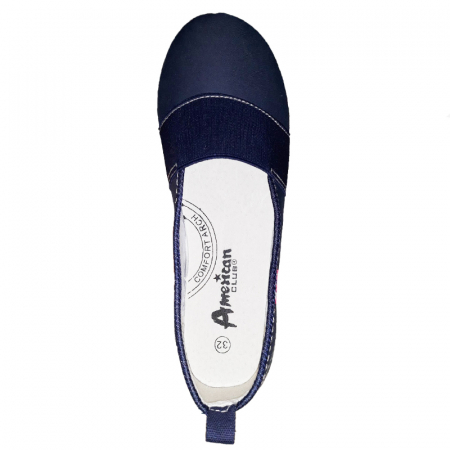 Tenisi din panza pentru fete American Club 596/17B-32, Bleumarin [1]