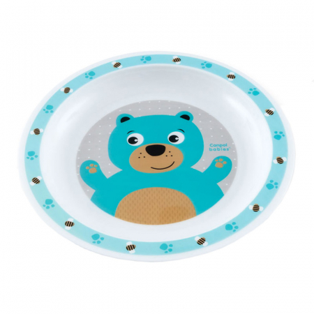 Accesorii masa bebe - Farfurie pentru copii 22 x 22 cm Canpol Babies 4-411, Verde