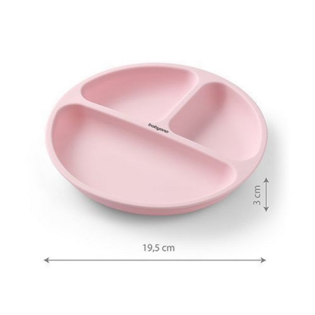 Farfurie din silicon cu ventuze, 20 x 20 cm, BabyOno 1482/02, Roz [2]