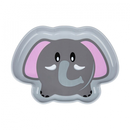 Vesela si tacamuri bebelusi - Farfurie plata 23 x 17 cm Akuku Elefant A0071, Gri