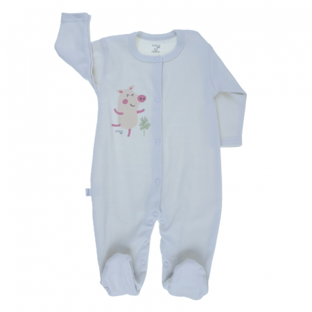 Salopete bebelusi baieti - Salopeta cu maneca lunga pentru baieti Koala Farma 08-165G-62, Gri