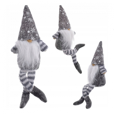 Figurina decorativa pentru Craciun, Spiridus 20 cm Mini Junior 157758G, Gri [1]