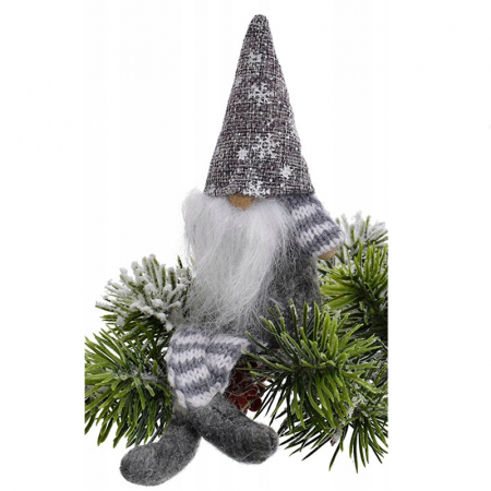 Figurina decorativa pentru Craciun, Spiridus 20 cm Mini Junior 157758G, Gri [2]