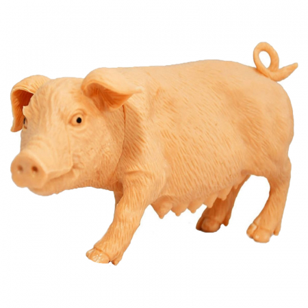 Joaca, activitati si ambalaje - Figurina porc 12 cm DY1005, Bej