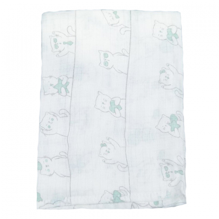 Paturici si pleduri bebelusi - Paturica muselina din bumbac pentru bebelusi 60 x 80 cm Sensillo SLL-05, Alb