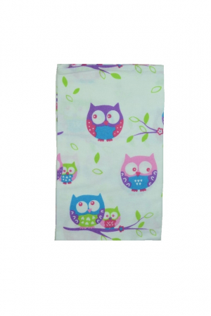 Aleze si chilotei scutec - Scutec din finet reutilizabil 70 x 48 cm pentru bebelusi Mini Junior Owl FO1A, Alb