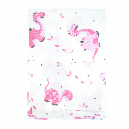 Accesorii camera bebe - Paturica muselina din bumbac pentru bebelusi 75 x 55 cm Mini Junior FNTMJ-D, Multicolor